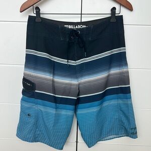 Billabong Blue and Black Gradient Board Shorts